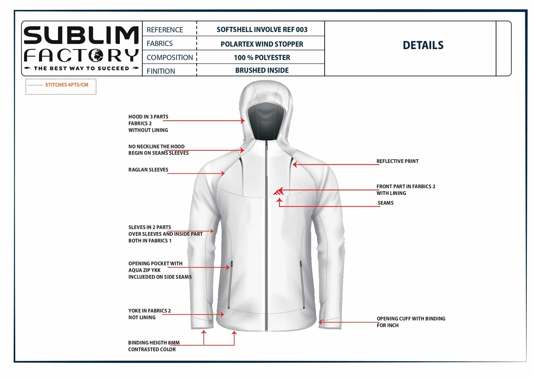 Dossier technique vêtement du bureau d'études Sublim factory - page 4